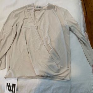 Long sleeve wrap blouse